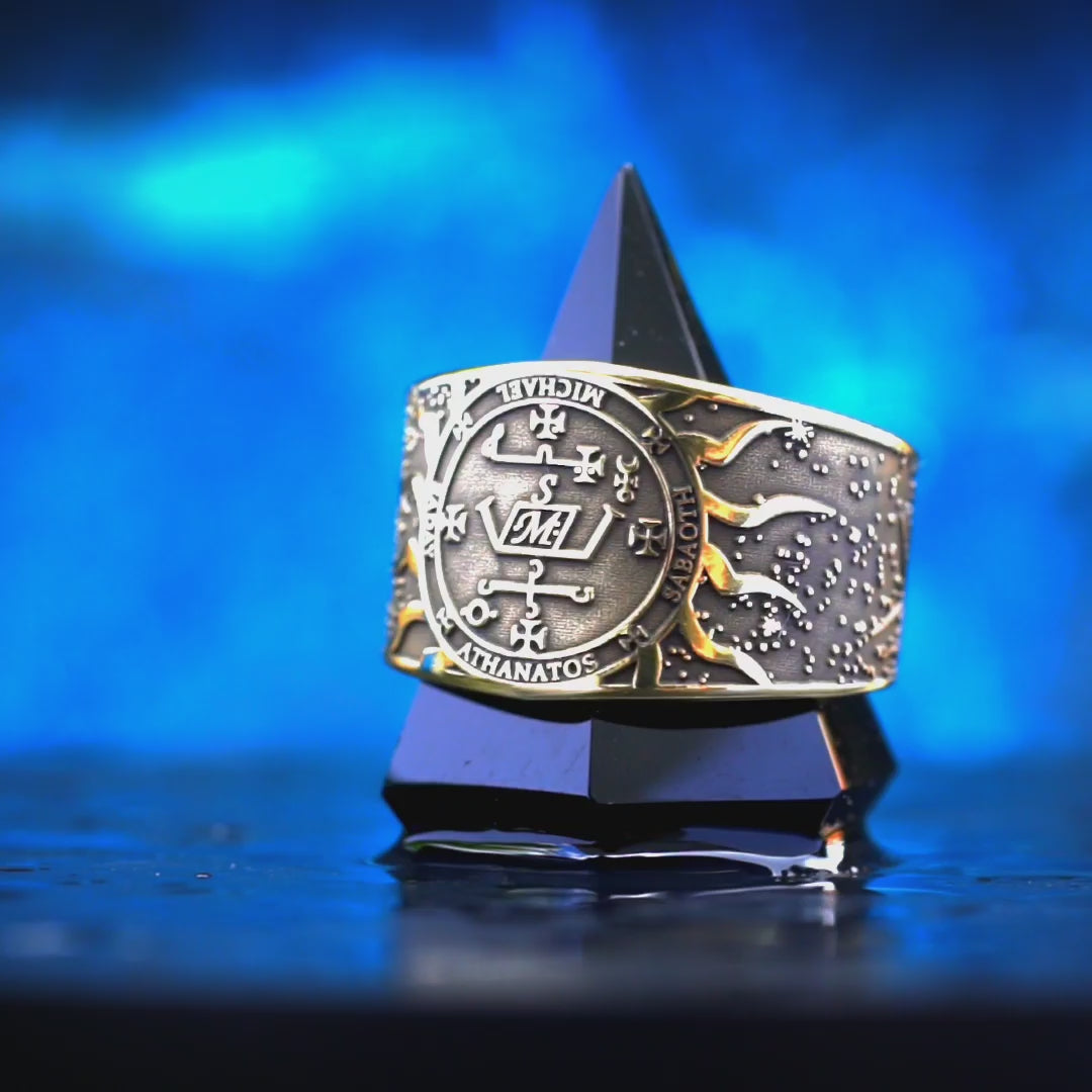 Archangel MICHAEL ring: Protector Seal, Solomon Goetia kabbalah talisman angel occult magic